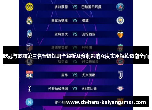 欧冠与欧联第三名晋级规则全解析及赛制影响深度实用解读指南全面